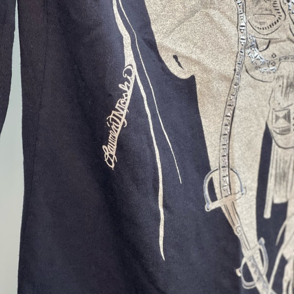 Lauren Moshi Black Horse Zip Up Hoodie Size Large - Picture 2 of 6